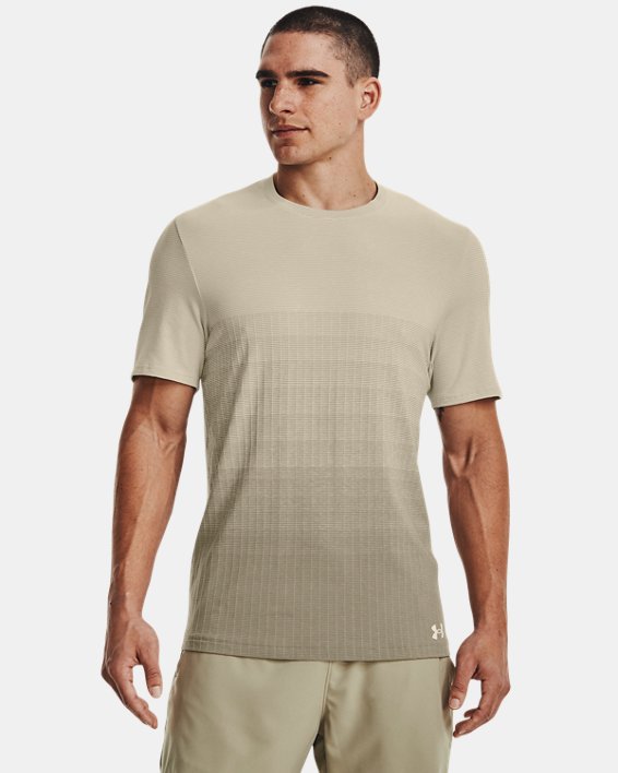 Men's UA Seamless Lux Short Sleeve in Brown image number 0